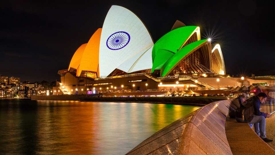 indian flag at australia