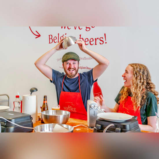Brussels waffle-making workshop with beer tasting